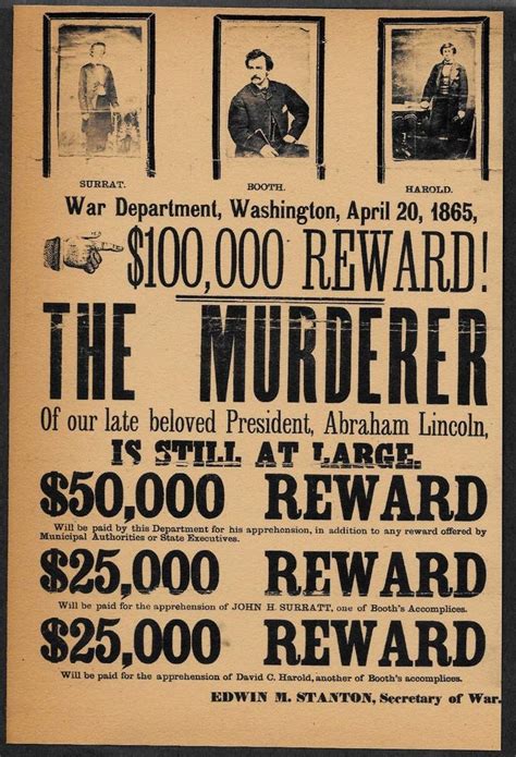 john wilkes booth wanted poster original|Rare Wanted Poster for Lincoln Assassin Sells for。